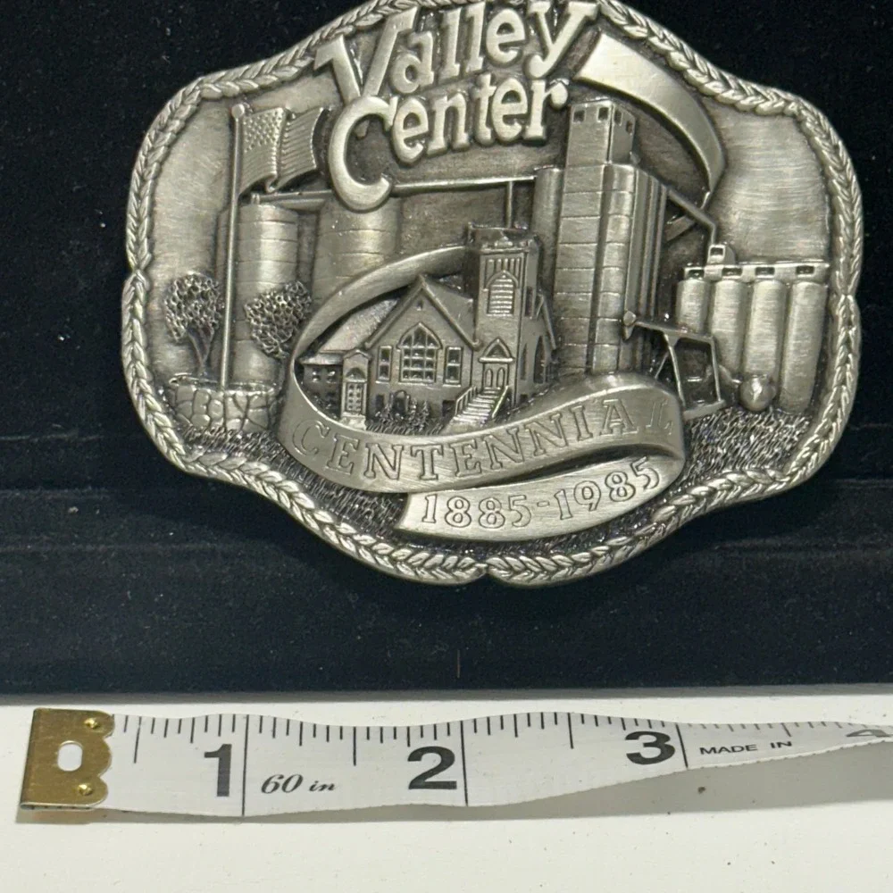 Vintage 1985 Valley Center KS Centennial Limited Edition Belt Buckle 281/1500